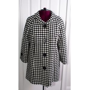 Black and White Pea Coat with Red interior